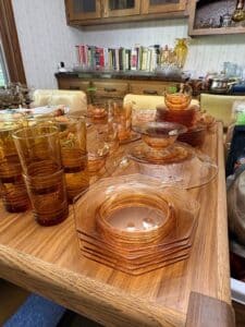 Libbey-Apollo-Tawny-Tumbler-Set-and-Vintage-Amber-Glassware-Collection-second-image