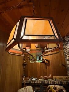 Mid-Century-Modern-Hexagonal-Stained-Glass-Pendant-Light-second-image