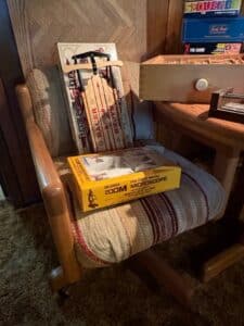 Mid-Century-Modern-Oak-Game-Table-and-Chairs-Set-second-image