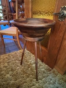 Mid-Century-Modern-Turned-Wood-Pedestal-Bowl