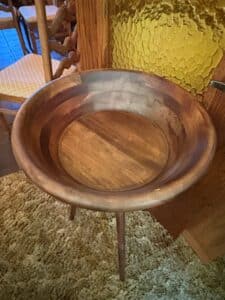 Mid-Century-Modern-Turned-Wood-Pedestal-Bowl-second-image