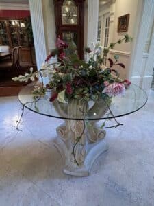 Neoclassical-Pedestal-Console-Table-with-Glass-Top-third-image