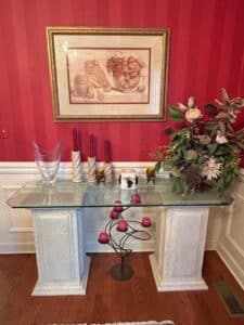 Pedestal-Base-Glass-Console-Table