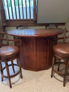 Traditional-Wooden-Game-Table-and-Swivel-Bar-Stool-Set-second-image