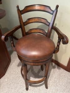 Traditional-Wooden-Game-Table-and-Swivel-Bar-Stool-Set-third-image