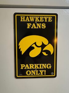 University-of-Iowa-Hawkeyes-Parking-Sign