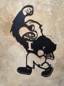 University-of-Iowa-Herky-the-Hawk-Metal-Wall-Art