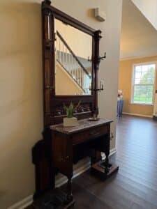 Victorian-Eastlake-Walnut-Hall-Tree-with-Marble-Top-second-image