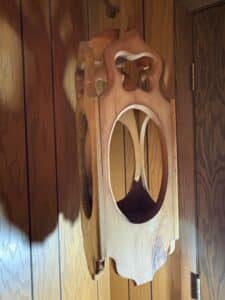 Vintage-Hand-Carved-Wooden-Hanging-Lantern-Frame-second-image
