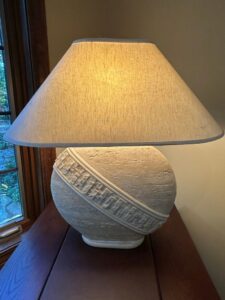 Walter-E.-Smithe-Custom-Furniture-Side-Table-with-Postmodern-Textured-Lamp-second-image