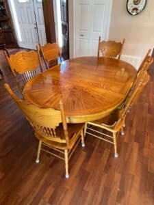 Oak-Pedestal-Claw-Foot-Dining-Table-with-Chairs-fourth-image