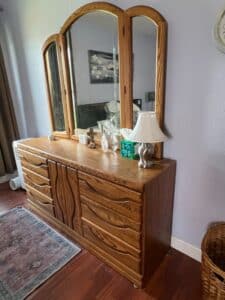 The-Orman-Group-Oak-Dresser-with-Tri-Fold-Mirror-second-image