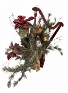 Artificial-Floral-Arrangement-with-Decorative-Harp