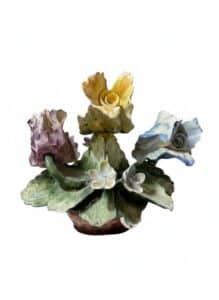 Capodimonte-Porcelain-Floral-Arrangement-in-Basket