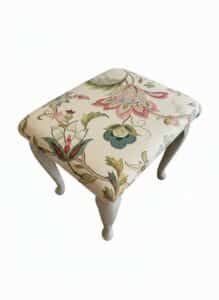Floral-Upholstered-Footstool