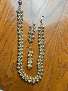 Gold-Tone-Beaded-Chain-Necklace-and-Earring-Set