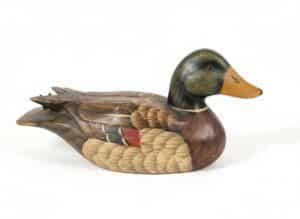 Hand-Carved-Wooden-Mallard-Duck-Decoy