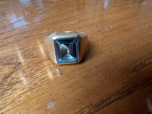 Mens-K-Gold-Emerald-Cut-Ring