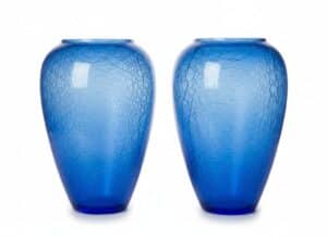 Pair-of-Cobalt-Blue-Crackle-Glass-Vases