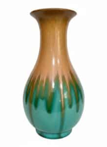 Vintage-Turquoise-and-Brown-Drip-Glaze-Ceramic-Vase