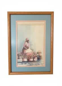 Watercolor-Painting-of-Woman-with-Flowers-by-Grace-Sandiford-Fisher