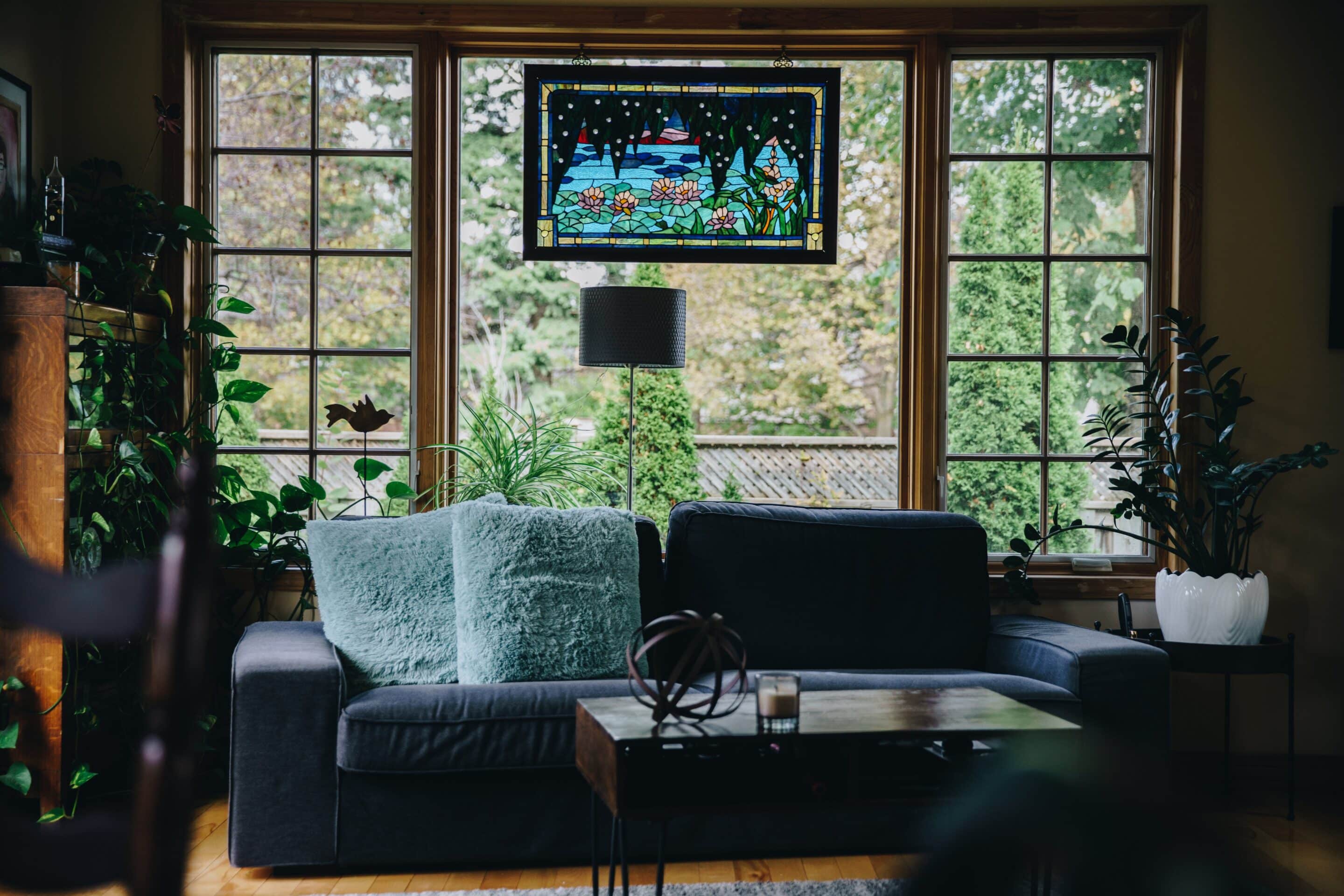 Cozy family living room in a West Orlando home before downsizing