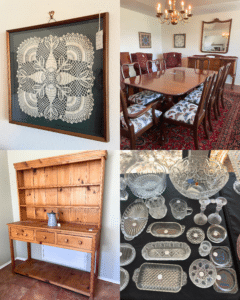 Blue Moon Estate Sale in Highland Hills - wall art, dining and kitchenware, furniture, + more!
