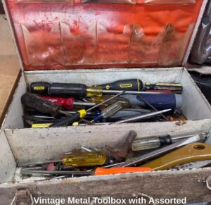 Vintage-Metal-Toolbox-with-Assorted-Screwdrivers