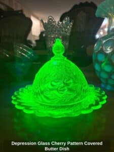 Depression-Glass-Cherry-Pattern-Covered-Butter-Dish