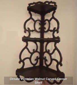 Ornate-Victorian-Walnut-Carved-Corner-Shelf