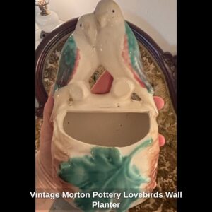 Vintage-Morton-Pottery-Lovebirds-Wall-Planter