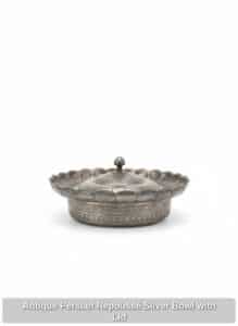 Antique-Persian-Repouss-Silver-Bowl-with-Lid-second-image-1