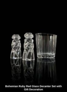 Bohemian-Ruby-Red-Glass-Decanter-Set-with-Gilt-Decoration-1