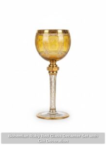 Bohemian-Ruby-Red-Glass-Decanter-Set-with-Gilt-Decoration-fifth-image-1
