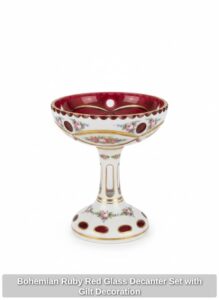 Bohemian-Ruby-Red-Glass-Decanter-Set-with-Gilt-Decoration-fourth-image-1