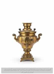 Brass-Samovar-on-Carved-Chinese-Rosewood-Plant-Stand-third-image-1