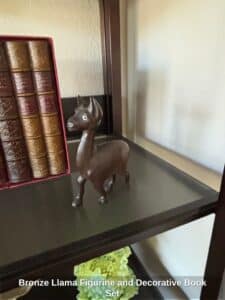 Bronze-Llama-Figurine-and-Decorative-Book-Set-second-image-1