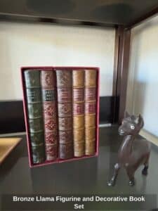Bronze-Llama-Figurine-and-Decorative-Book-Set-third-image-1