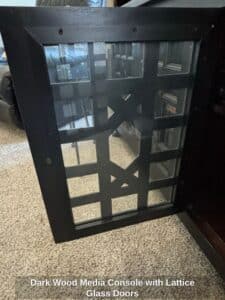 Dark-Wood-Media-Console-with-Lattice-Glass-Doors-1