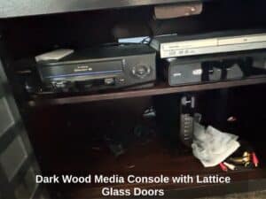 Dark-Wood-Media-Console-with-Lattice-Glass-Doors-third-image-1