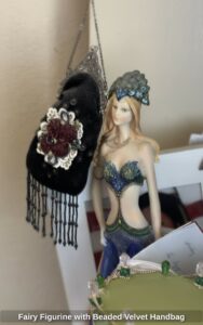 Fairy-Figurine-with-Beaded-Velvet-Handbag-1
