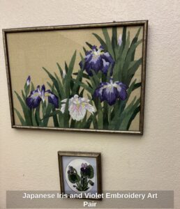 Japanese-Iris-and-Violet-Embroidery-Art-Pair-1