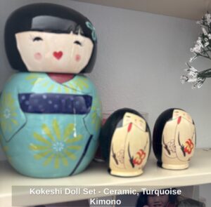 Kokeshi-Doll-Set-Ceramic-Turquoise-Kimono-1