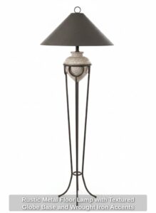 Rustic-Metal-Floor-Lamp-with-Textured-Globe-Base-and-Wrought-Iron-Accents-1