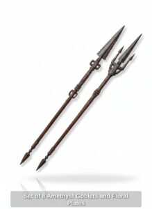 Set-of-Amethyst-Goblets-and-Floral-Plates-second-image-1