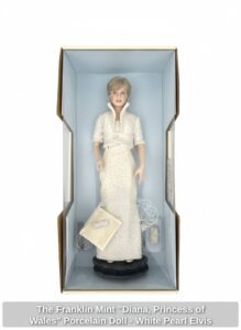 The-Franklin-Mint-Diana-Princess-of-Wales-Porcelain-Doll-White-Pearl-Elvis-Dress