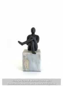 Vintage-Crystal-Mantel-Clock-with-Decorative-Abacus-and-Abstract-Figurine-second-image-1