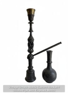 Vintage-Ornate-Middle-Eastern-Hookah-or-Shisha-Pipe-with-Elephant-Motifs-1