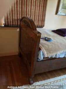 Antique-Art-Deco-Burl-Walnut-Bed-Frame