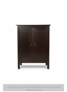 Antique-Carved-Oak-Banjo-Barometer-and-Thermometer-B-second-image